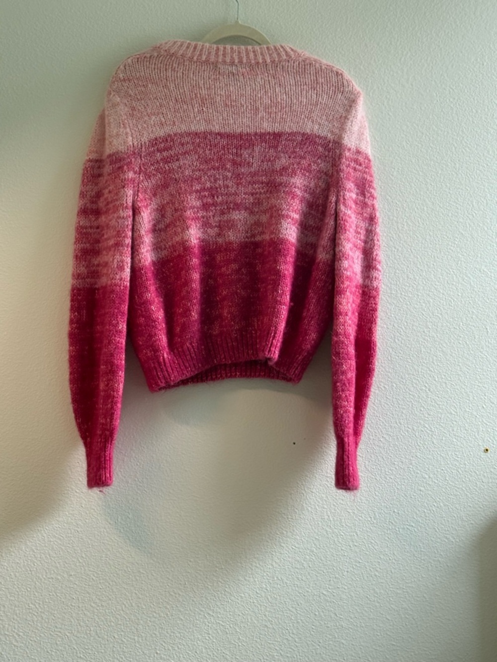 Banana Republic Long Sleeve Pink Ombré Crewneck Sweater - Picture 2 of 2